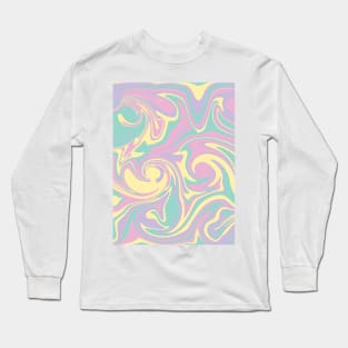 Spill - Pastel Pink, Yellow, Purple and Green Long Sleeve T-Shirt